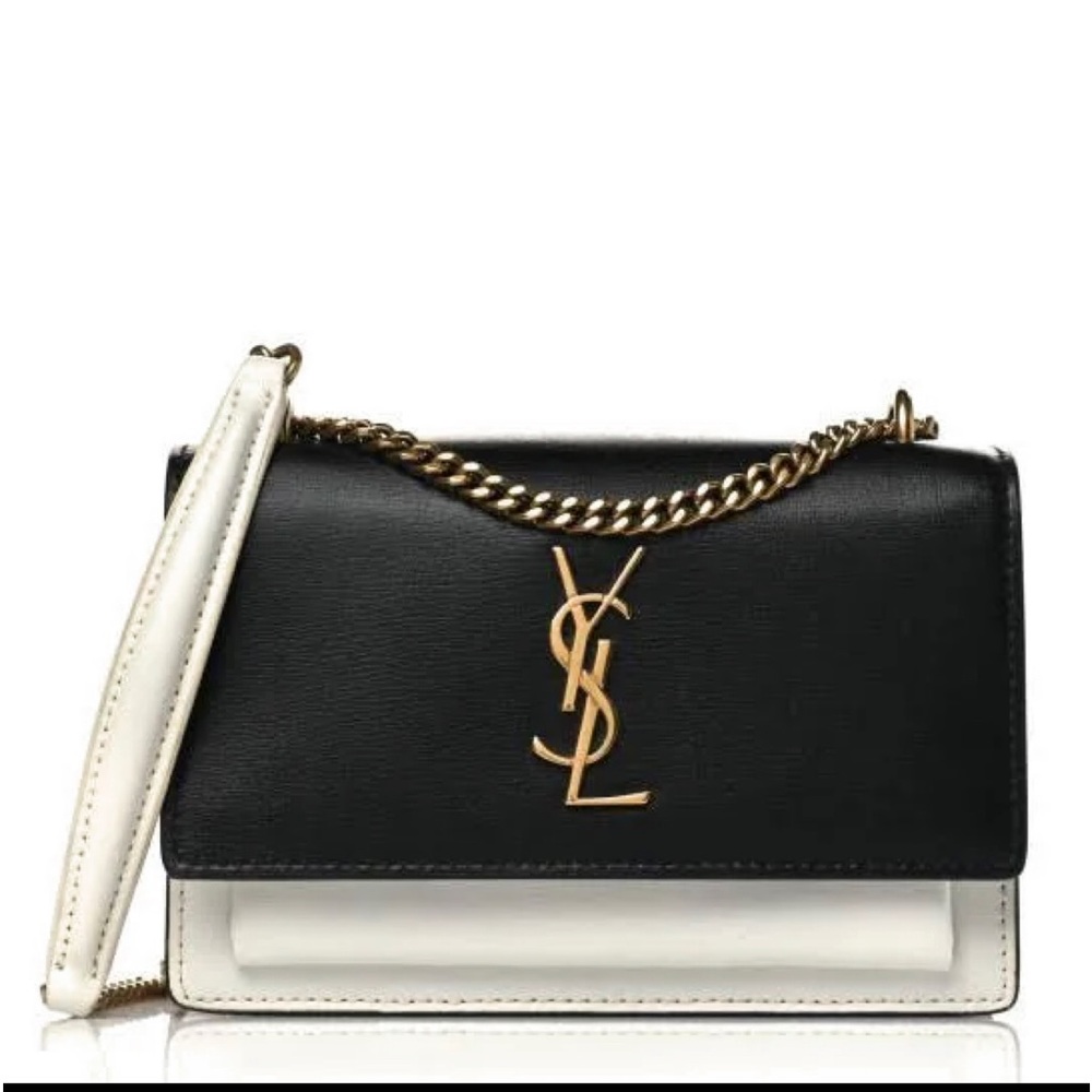 SOLD. Ysl calfskin monogram sunset wallet with chain